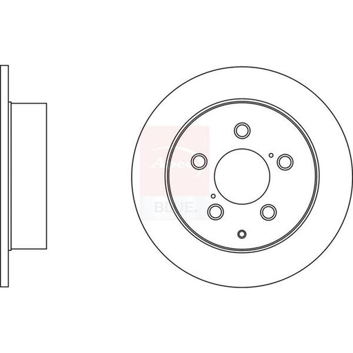 Apec 2 x Solid Brake Discs fits Toyota Avensis 2005-2008 2.2