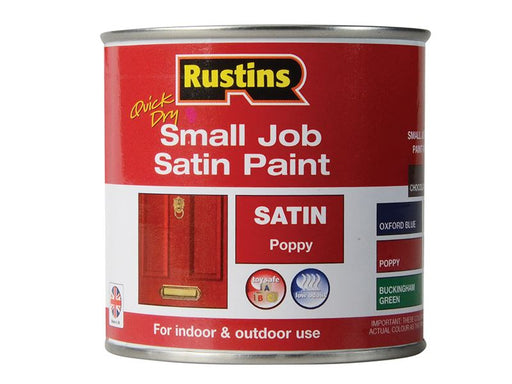 Rustins Quick Dry Small Job Satin Paint Poppy 250ml Rustins - Dynamic Drive