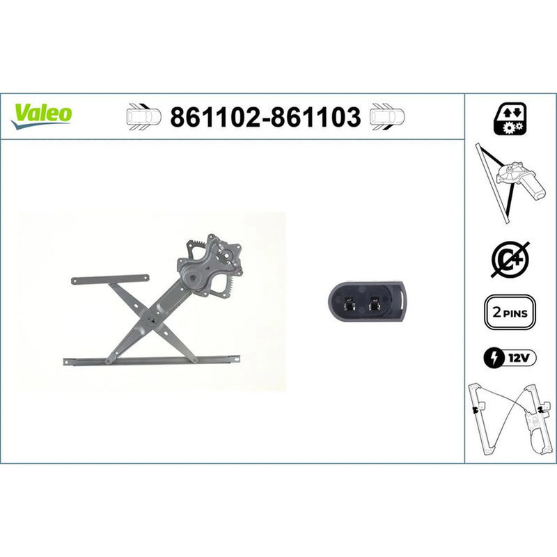 Valeo Electric Window Regulator Lifter Right Front 861103