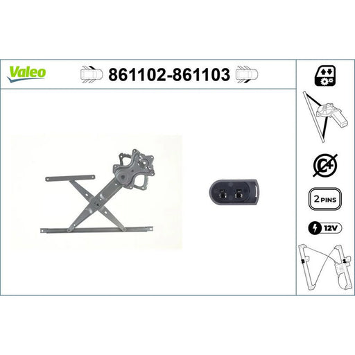 Valeo Electric Window Regulator Lifter Left Front 861102