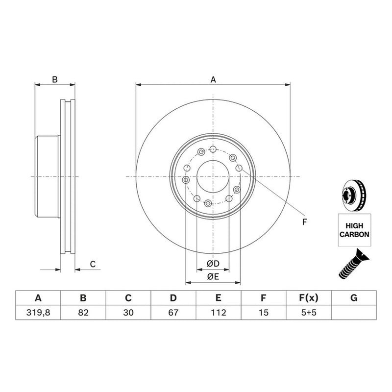 Bosch Front Brake Vented Discs & Pads fits Vauxhall Astra 1984-1991 1.8