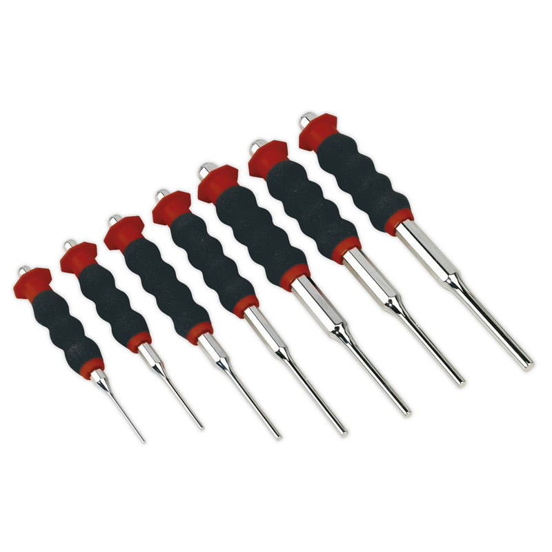 Sealey Sheathed Parallel Pin Punch Set 7pc 2-8mm AK9131 Sealey - Dynamic Drive