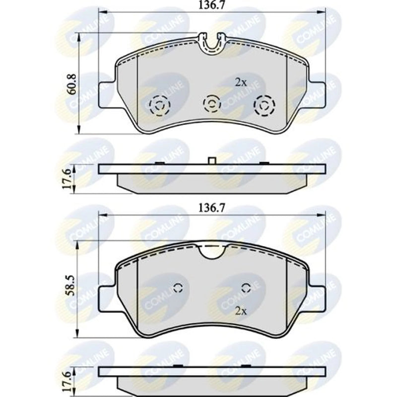 Comline 4 x Rear Brake Pad Set fits Ford Tourneo Custom V362 Bus 2012-2023