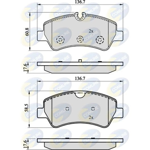 Comline 4 x Rear Brake Pad Set fits Ford Tourneo Custom V362 Bus 2012-2023