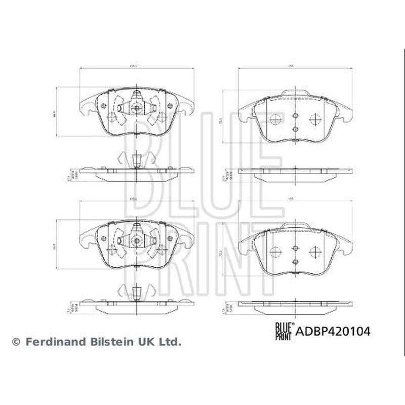 Blue Print Front & Rear Brake Discs & Pads fits Peugeot 3008 I 2009-2016 1.6 2.0