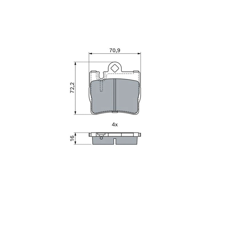 Bosch Front & Rear Pads fits Mercedes-Benz S-Class 1998-2006