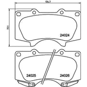 Mintex Front Brake Pad Set fits Mitsubishi Pajero/Shogun Classic 2006 on 3.8