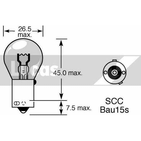 Lucas Llb581 Py21W Amber Bau15S Car Indicator Light Bulbs Signal Turn Lamps 12V Lucas  - Dynamic Drive