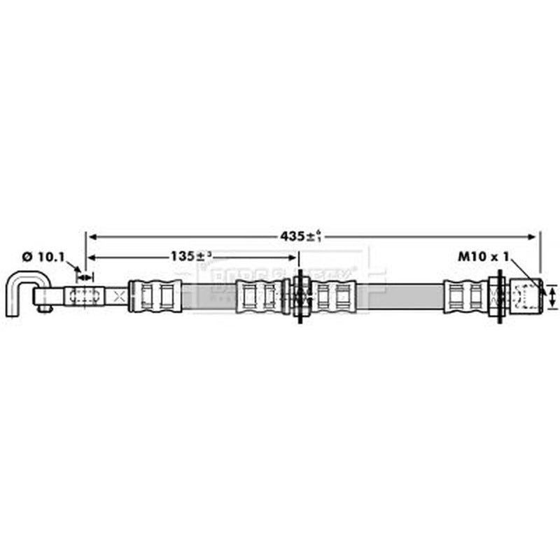 Borg & Beck Brake Hydraulic Hose Line Front Right BBH7253