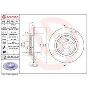 Brembo 2 x Solid Rear Brake Discs 08.B348.41-x2