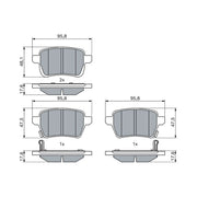 Bosch Front & Rear Pads fits Fiat Tipo 2020 on 1.0 1.6