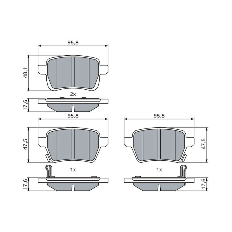 Bosch Front & Rear Pads fits Fiat Tipo 2020 on 1.0 1.6