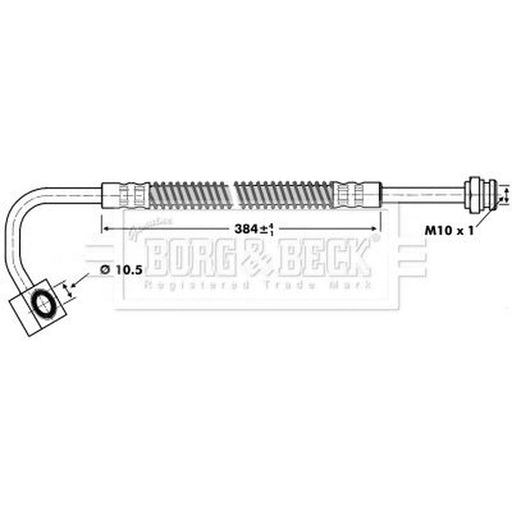 Borg & Beck Brake Hydraulic Hose Line Front Right BBH6733