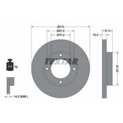 Textar 2 x Solid Front Brake Discs 92112600-x2