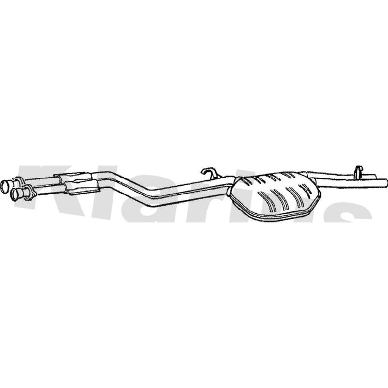 Klarius Box With Centre Pipe Centre fits Mercedes-Benz S-Class 1979-1985