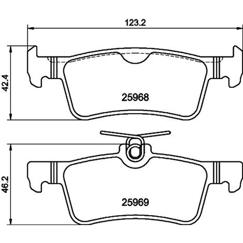 DON Rear Brake Pad Set fits Peugeot 308 II 2013-2021 1.2 1.5 1.6 2.0