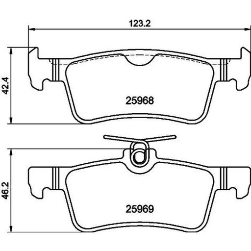 DON Rear Brake Pad Set fits Peugeot 308 II 2013-2021 1.2 1.5 1.6 2.0