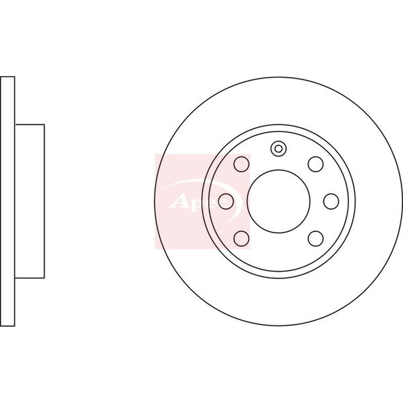 Apec 2 x Solid Front Brake Discs DSK117-x2
