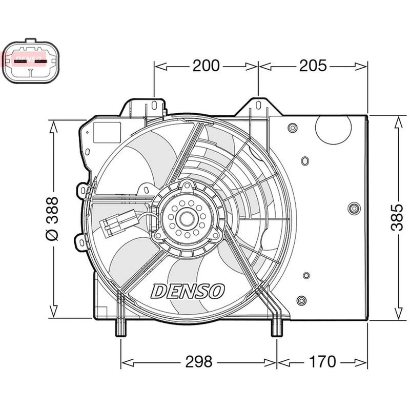 Denso Engine Cooling Fan fits Citroën C-Elysee 2012-2018 1.2 1.5 1.6