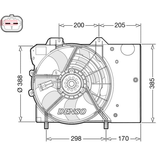 Denso Engine Cooling Fan fits Citroën C-Elysee 2012-2018 1.2 1.5 1.6