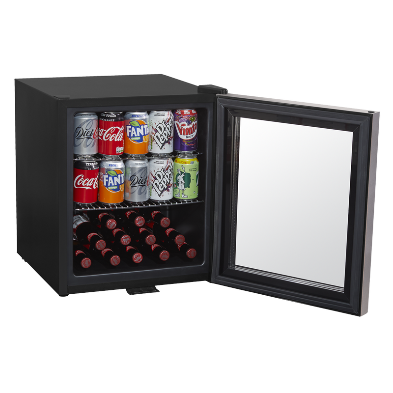 Baridi 50L Tabletop Drinks Fridge Mini Beer Cooler Glass Door Stainless Steel Baridi  - Dynamic Drive