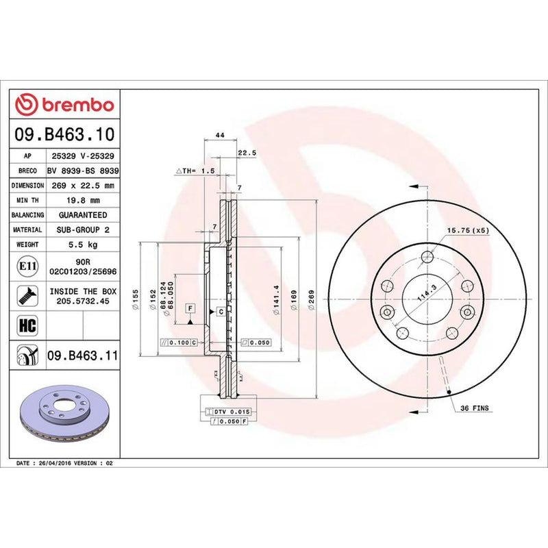 Brembo Front & Rear Brake Discs & Pads fits Renault Megane IV Grand 2016 on
