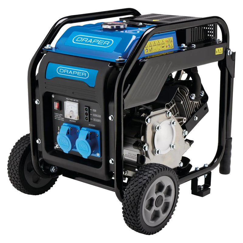 Draper Petrol Open Frame Inverter Generator with Wheels, 3800W - PG4000 - image 1