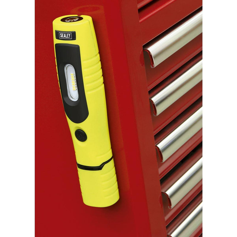 Sealey Rechargeable 360 Inspection Light 7 SMD & 3W SMD LED Yellow Lithium-ion Sealey - Dynamic Drive