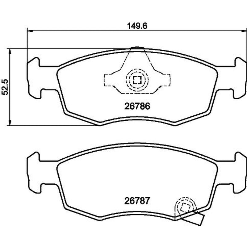 Mintex Front Brake Pad Set fits Fiat 500 2020-2021 1.0