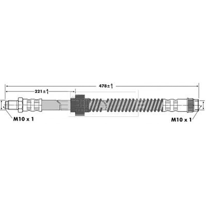 Borg & Beck Brake Hydraulic Hose Line Front Right BBH6935
