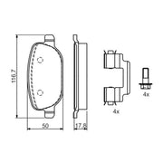 Bosch Front & Rear Pads fits Lancia Thesis 2003-2009 2.4