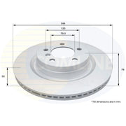 Comline 2 x Brake Discs fits Land Rover Range Rover 2002-2012 3.0 4.4