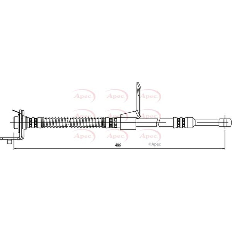 Apec Brake Hydraulic Hose Line Front Right fits Hyundai Getz 2002-2010