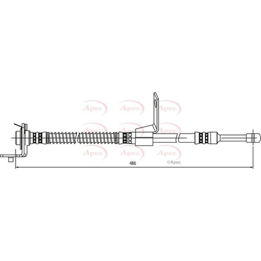 Apec Brake Hydraulic Hose Line Front Right fits Hyundai Getz 2002-2010