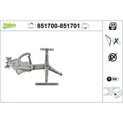 Valeo Electric Window Regulator Lifter Left Front 851700