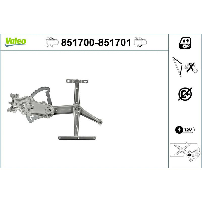 Valeo Electric Window Regulator Lifter Left Front 851700