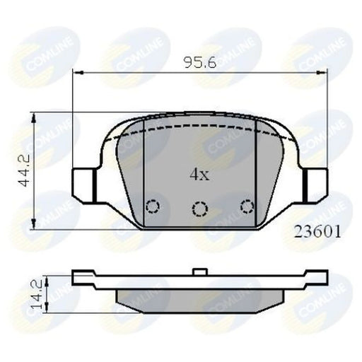 Comline 4 x Rear Brake Pad Set fits Abarth 500 / 595 / 695 2008 on 1.4