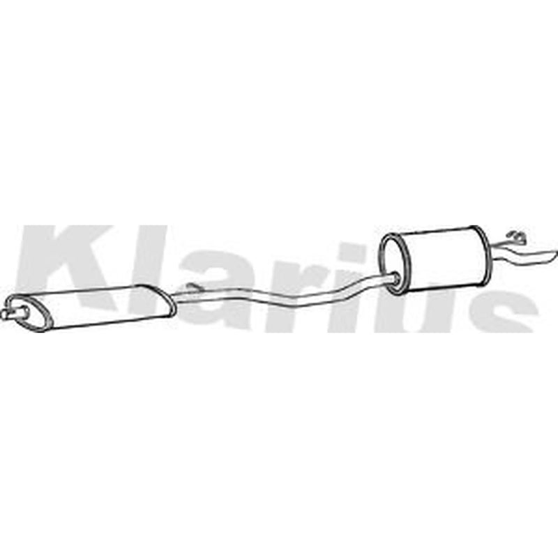 Klarius Box With Tail Pipe Rear fits Fiat Punto 1993-1999 1.1