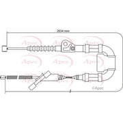Apec Handbrake Cable Left Rear fits Toyota Previa / Estima II 2000-2006 2.0 2.4