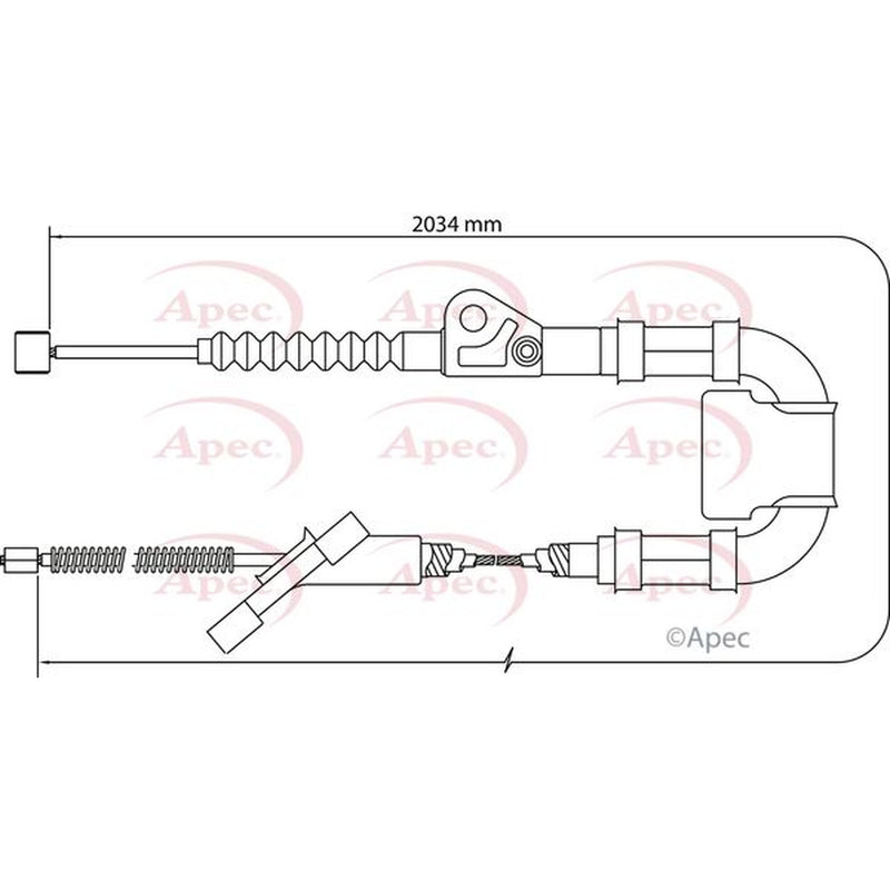 Apec Handbrake Cable Left Rear fits Toyota Previa / Estima II 2000-2006 2.0 2.4