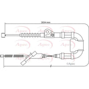 Apec Handbrake Cable Left Rear CAB1436