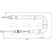 Apec Handbrake Cable Left Rear fits Renault Clio III 2005-2014 1.2 1.4 1.5 1.6