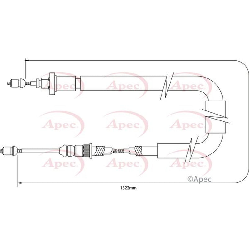 Apec Handbrake Cable Left Rear fits Renault Clio III 2005-2014 1.2 1.4 1.5 1.6