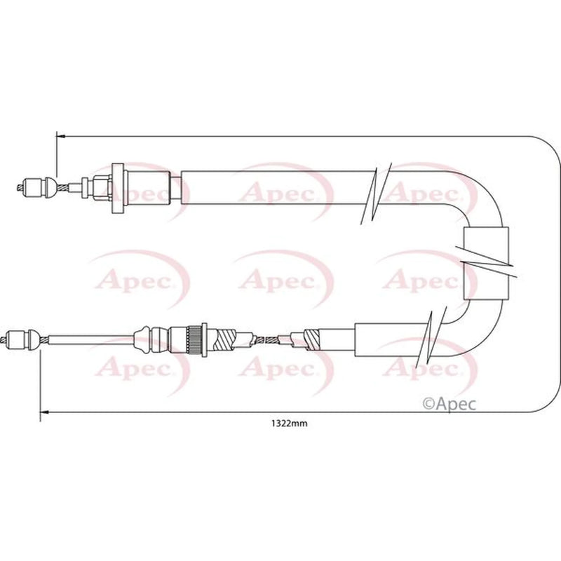 Apec Handbrake Cable Left Rear CAB1366