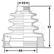 Borg & Beck Drive Shaft Bellow Kit transmission sided BCB6265