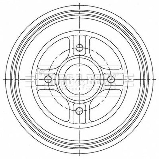 Borg & Beck Brake Drum Assembly Rear BBR7259