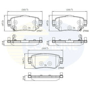 Comline Front & Rear Brake Discs & Pads fits Nissan X-Trail III 2013 on 2.5