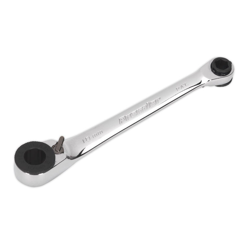 Sealey Premier 1/4" Hex x 10mm Hex Reversible Ratchet Spanner 72 Tooth Sealey  - Dynamic Drive