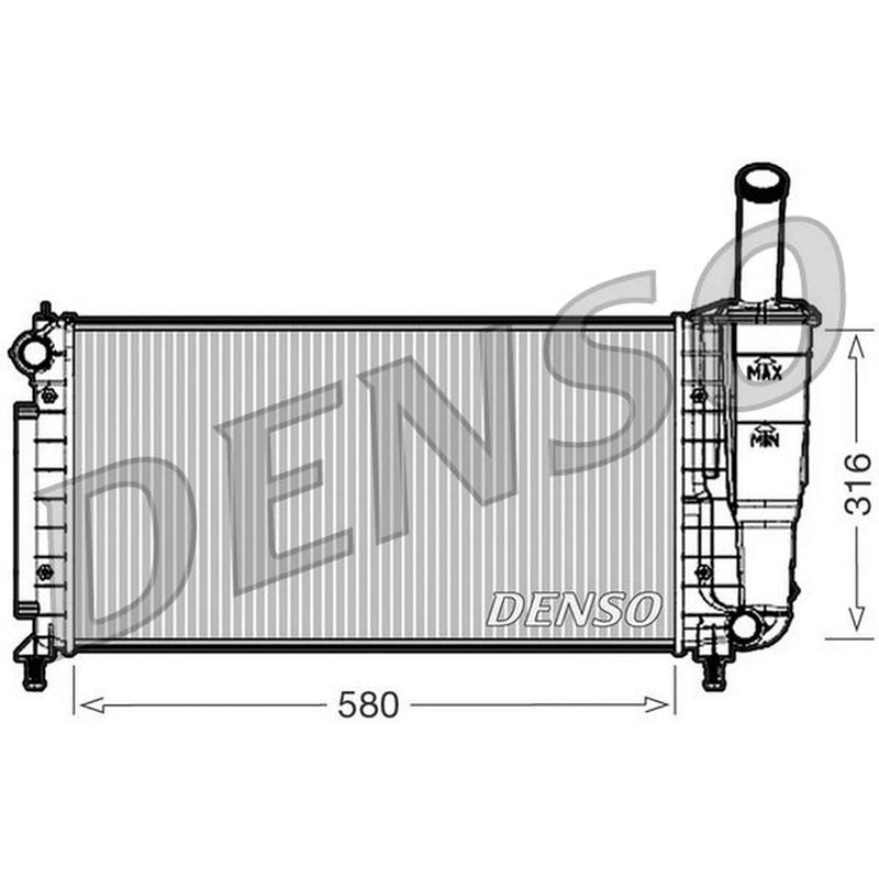Denso Engine Radiator fits Fiat Idea 2004 on 1.2