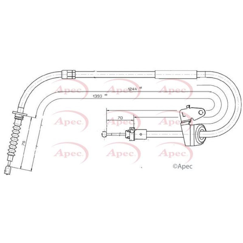 Apec Handbrake Cable Left Rear fits Mini Mini 2006-2015